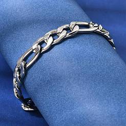 201 pulseras de cadena de eslabones de acero inoxidable para hombre&nbsp;STAS-T077-22A-01P