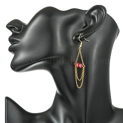 Unterlegscheibe 304 Edelstahl & Glasperlen-Halskette und Ohrring-Set für Damen&nbsp;SJEW-JS01384
