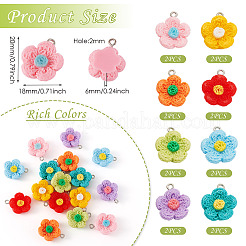 16 шт. 8 цвета непрозрачные подвески из смолы&nbsp;RESI-TA0002-56