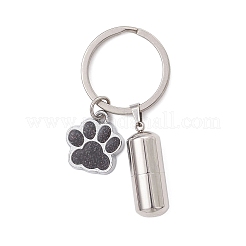 Брелки для хранения пепла в виде урны с отпечатком лапы из нержавеющей стали 304&nbsp;KEYC-JKC01445