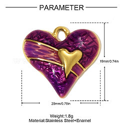Подвески из нержавеющей стали 304 с эмалью&nbsp;STAS-OY004-67G