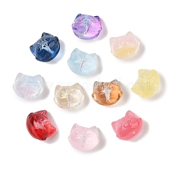 Bestewelry 100Pcs Trasparente Spray Dipinto Vetro Fiore Perline Distanziali Colorate Perline Cap per FAI DA TE Orecchini Bracciale Gioielli Artigianato