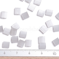 MIYUKIティラビーズ  日本製シードビーズ  2穴  （tl2598)シルク淡い灰色  5x5x1.9mm  穴：0.8mm  約118PCS /ボトル  10 G /ボトル&nbsp;SEED-JP0008-TL2598
