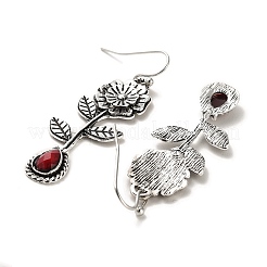 Серьги с подвесками из смолы в форме цветка и каплевидной формы EJEW-G370-08AS