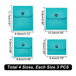 12 шт. 4-х стилистический портативный чехол для карт из фетра ABAG-GA0001-21C