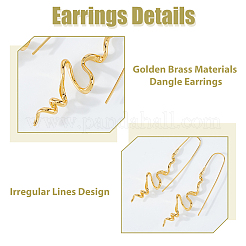 1 пара латунных сережек-подвесок&nbsp;EJEW-HS0001-29G