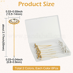 16 шт. 2-цветные литые хрустальные головки-булавки со стразами&nbsp;FIND-SP0004-63