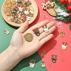 DIY-Set zur Herstellung von Weihnachtsohrringen mit Rentiermotiv&nbsp;DIY-YW0017-80