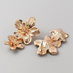 Серьги-гвоздики с подвесками и цветком из сплава&nbsp;EJEW-WH0015-51KCG