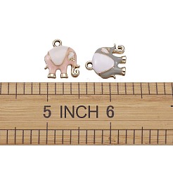 合金エナメルチャーム  ライトゴールド  象  ミックスカラー  17x14.5x5mm  穴：1.8mm  3色  10個/カラー  30個/箱&nbsp;ENAM-TA0001-12