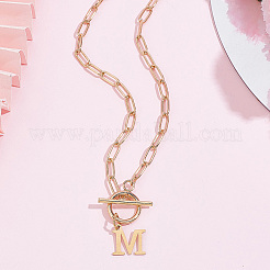 Collane con ciondolo a forma di lettera in acciaio inossidabile 304&nbsp;NJEW-LP0001-52M-G