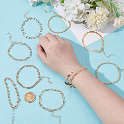 Комплект из 10 шт. браслетов-цепочек из сплава в богемном стиле для женщин&nbsp;BJEW-UN0001-68G