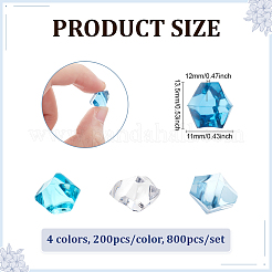 800шт. 4-х цветный пластиковый ледяной блок&nbsp;AJEW-PH0007-41