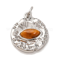 Подвески из латуни и натурального тигрового глаза KK-A279-12P