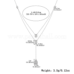 925 серебряное ожерелье с длинной подвеской в форме капли и камня ZD4495-2