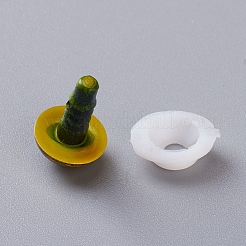 プラスチック人形の目  クラフトアイ  工芸用  ワッシャー付き  かぎ針編みのおもちゃとぬいぐるみ  きいろ  15x10x4mm  ピン：3.5mm&nbsp;DIY-WH0144-05D