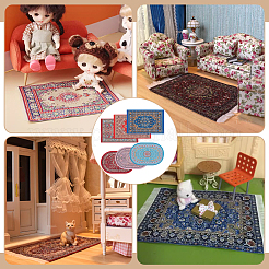 6 stücke 6 arten tuch teppich miniatur ornamente&nbsp;DIY-FG0009-93