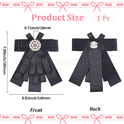 Броши-банты из полиэстера со стразами JEWB-WH20006-12