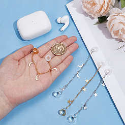 Силиконовые и латунные цепочки для наушников HJEW-OC00027