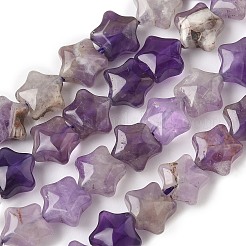 Натуральные аметистовые звездные бусины нити G-Z080-A04