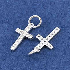 925 подвеска-крест из стерлингового серебра с прозрачными кубическими цирконами&nbsp;STER-A049-06S