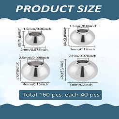 160 шт. 4 стиля 304 нержавеющая сталь разделительные бусины&nbsp;STAS-LP0002-11