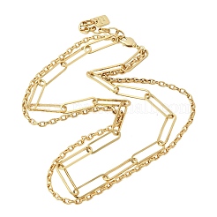 Латунная цепочка из скрепки&nbsp;NJEW-L013-17G