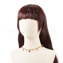 Колье с фруктовыми подвесками в форме сердца NJEW-JN03964