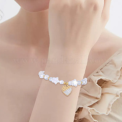 6 Stück 2 Stile 304 Edelstahl und handgefertigte Polymer Clay Kristall Strass Anhänger&nbsp;STAS-BBC0009-30