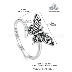 925 регулируемое открытое кольцо-манжета из стерлингового серебра KM7894