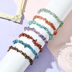 7 шт. 7 стиля чакра натуральная красная яшма & красный авантюрин & апатит & аметист & зеленый авантюрин & тигровый глаз BJEW-JB10908