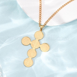 Collana con ciondolo a croce di San Benedetto in acciaio inossidabile 304&nbsp;NJEW-Z119-02G