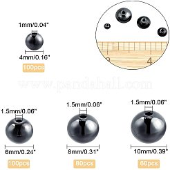 340 шт. 4 вида немагнитных синтетических гематитовых бусин&nbsp;G-NB0002-85