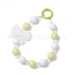 Подвесные украшения из акриловых бантов и стеклянных круглых бусин&nbsp;HJEW-JM03324-02