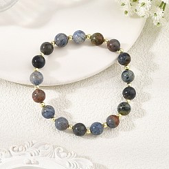 Bracciali elasticizzati con perline di dumortierite naturale da 9 mm&nbsp;BJEW-JB14305
