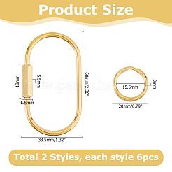 6 шт. латунный карабин с замком&nbsp;KK-HS0015-85B