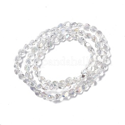 電気メッキガラスビーズセット  ABカラーメッキ  ナゲット  クリアAB  7x6.5x6mm  穴：0.9mm  約90個/連  24.41インチ（62cm）&nbsp;EGLA-L038-AB02