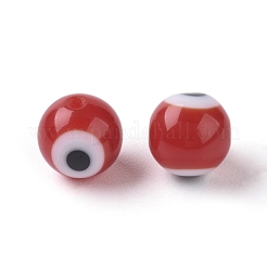 Handgemachte bösen Blick lampwork runde Perlen&nbsp;X-LAMP-J031-8mm-M