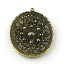 Oval Zink Legierung großen Anhänger Fassungen für Strasssteine&nbsp;PALLOY-R065-130-LF