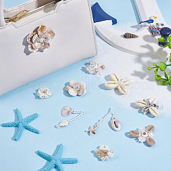 10 шт. 10 стиля фетровых бусин из натуральных ракушек&nbsp;DIY-PH0033-48