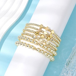 6 pz 6 stili braccialetti elastici in ematite sintetica non magnetica placcata&nbsp;BJEW-JB11024