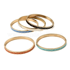 Эмалированные браслеты на шарнирах из нержавеющей стали 304&nbsp;BJEW-D408-43G