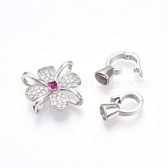 925 стерлингового серебра микро проложить кубического циркония раз за застежками STER-T008-02P-02