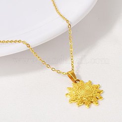 Colliers pendentifs soleil en acier inoxydable 304 pour femmes&nbsp;WG71282-02