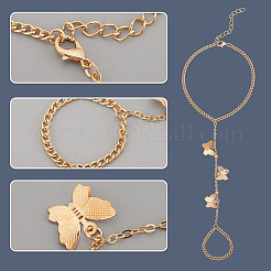 2 шт. 2-цветные сплавные цепочки-кольца-браслеты BJEW-CY0001-10