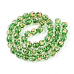 Бусины ручной работы золотой фольги стекла&nbsp;LAMP-C004-03I