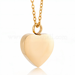 Ожерелья с подвеской в виде сердца из нержавеющей стали в виде погребальной шкатулки DIY-CN0003-41G