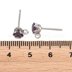 Accesorios para pendientes de acero inoxidable 304 con micropavé de circonita cúbica&nbsp;STAS-H240-56P-07