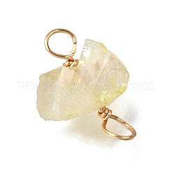 Подвески-соединители из натуральных кварцевых самородков с гальваническим покрытием&nbsp;PALLOY-JF04369-01