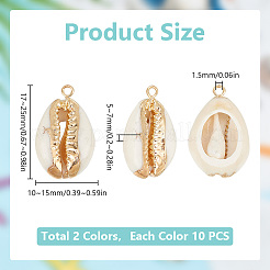 20 шт. подвески из ракушек каури в двух стилях SSHEL-GO0001-01